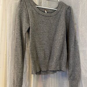 Free People Gray Crew Neck Sweater